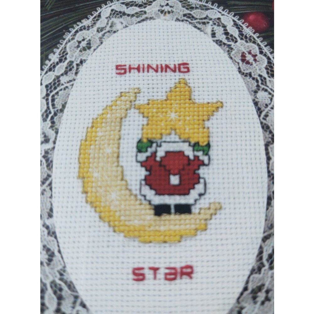 Designs for the Needle Santa Moon & Star Lace Ornament Counted Cross Stitch Kit